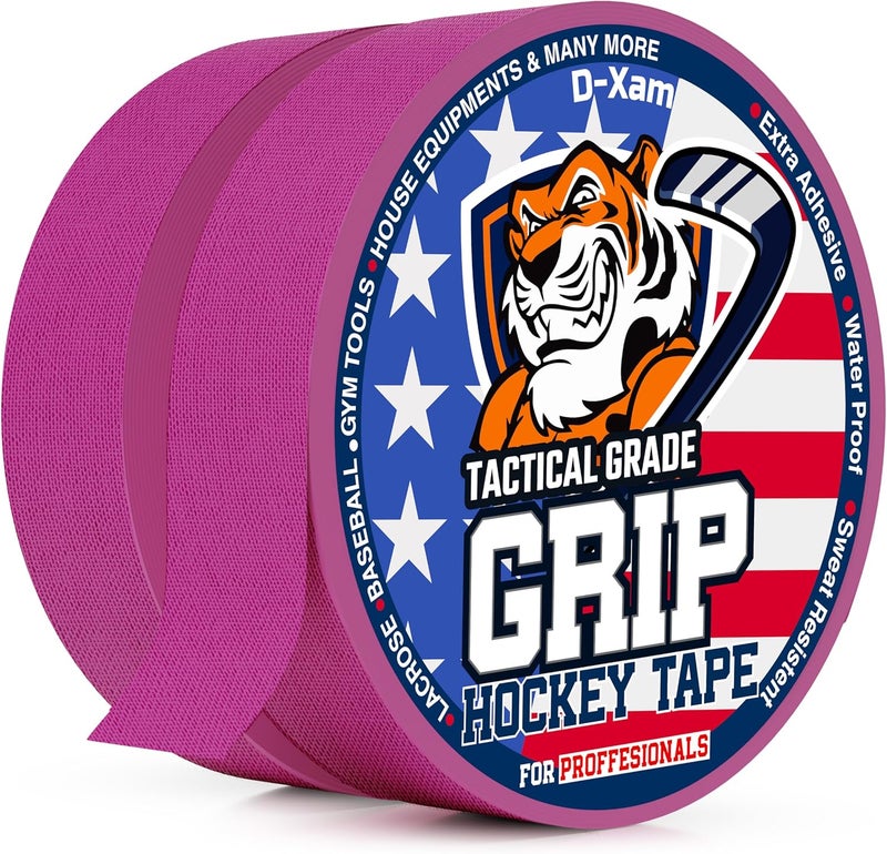 Dexam Hockey Tape Black Grip Tape 2 Roll Athletic Sports Tape 1inch Multipurpose Cloth Tape for Lacrosse Stick Handles Pullup Bars Tools Fingers Water-Resistan Protect from Scratches Smudges - Image 1